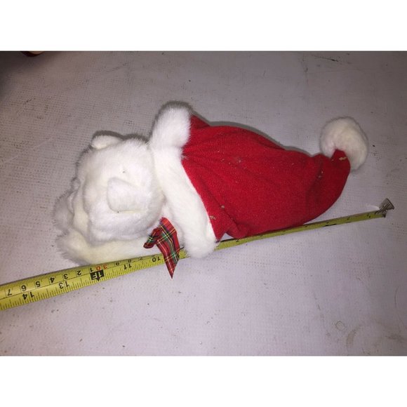 RUSS BERRIE & CO PLUSH KITTEN SLEEPING IN CHRISTMAS SANTA HAT - Picture 6 of 10